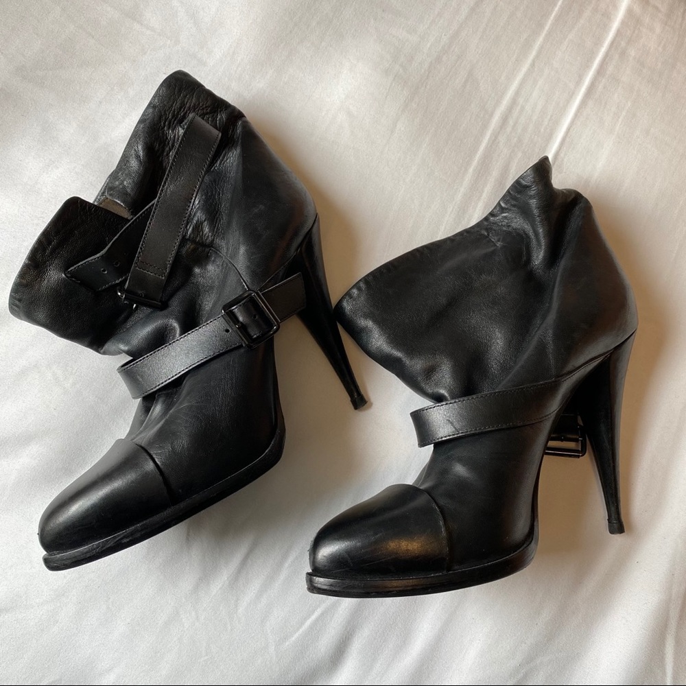 Givenchy Black Leather High Heeled Booties